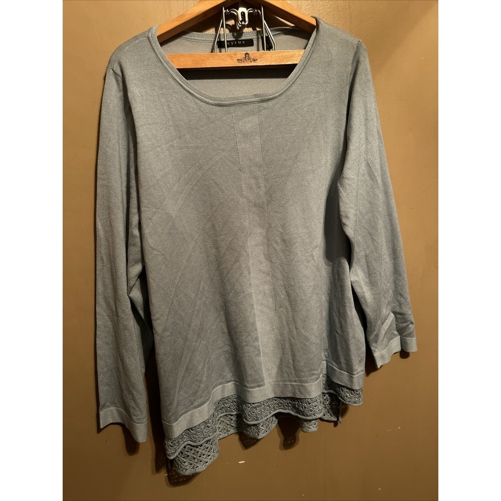 Cyrus Womens Sweater with 3/4 Sleeves Size‎ 3X NWT Cloud Blue